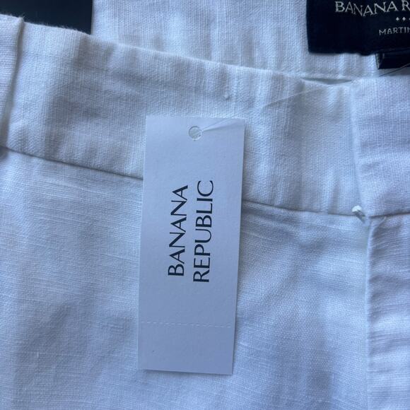 Banana Republic Martin Fit Dress Pants Womens 14 White Mid Rise Straight Trouser - Picture 4 of 14